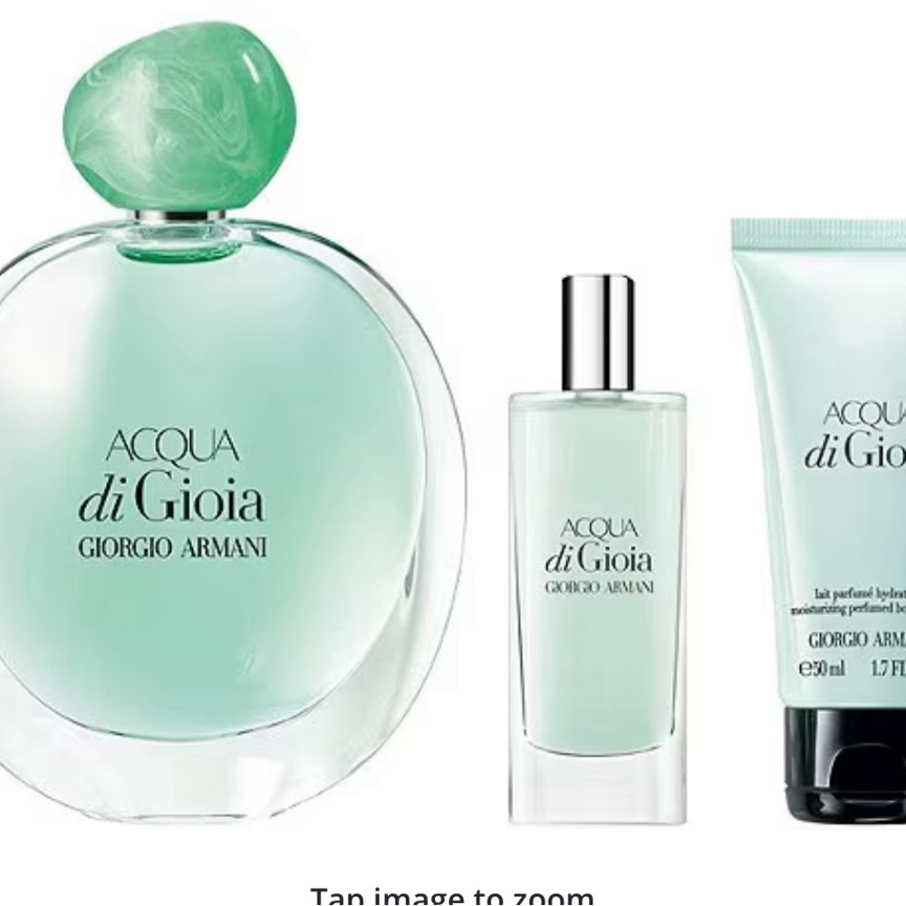 Giorgio Armani Acqua de Gioia 3 piece set NEVER USED. Brand new in box